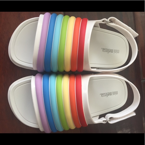 mini melissa rainbow sandals